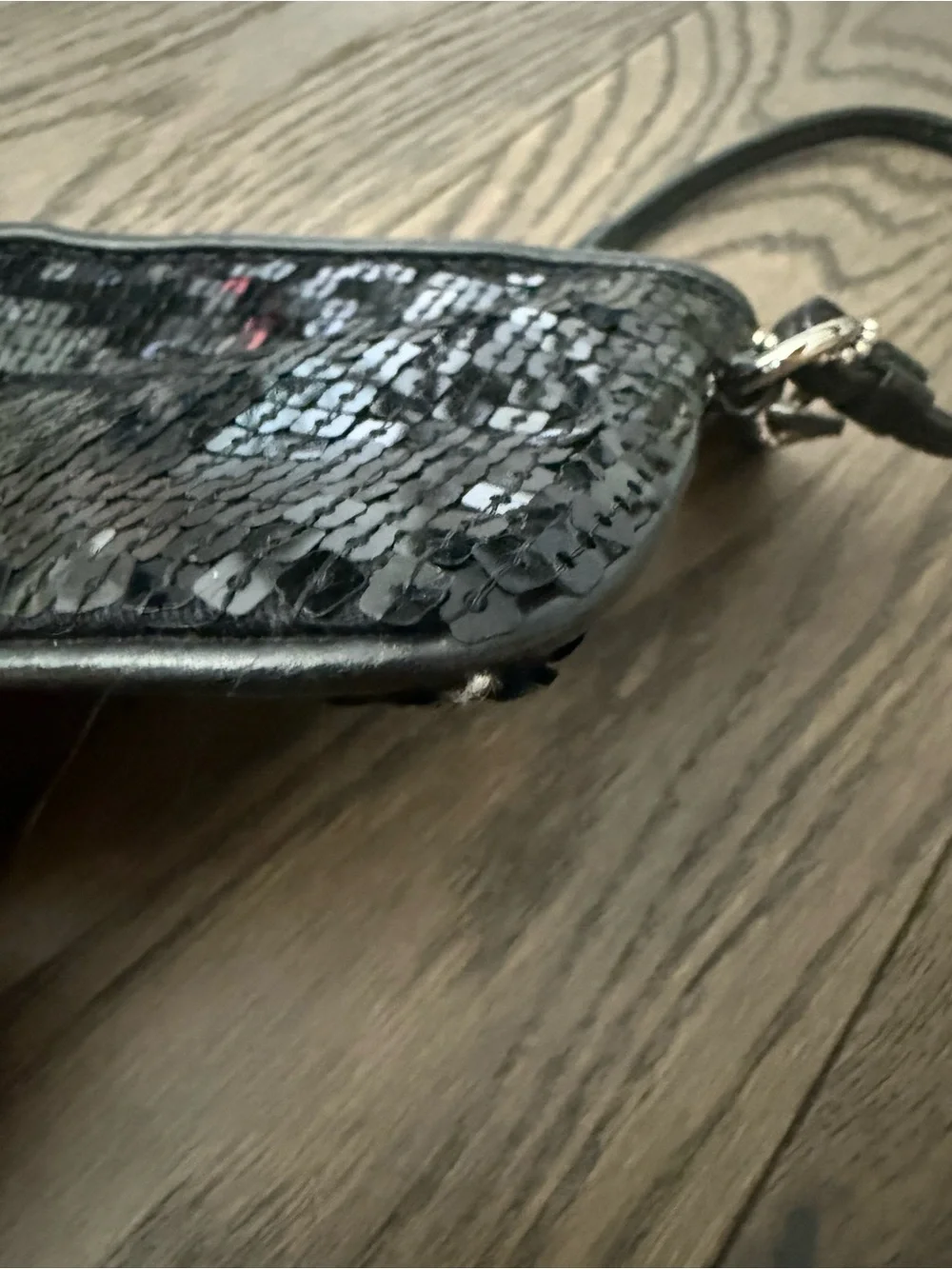 Coach Black Sequin Wristlet